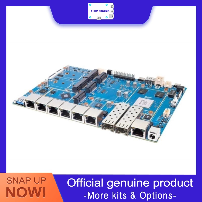 Bananapi Bpi R4 Wifi 7 - デュアル 10GbE SFP+、7x 1GbE/2.5GbE RJ45 ポート、および