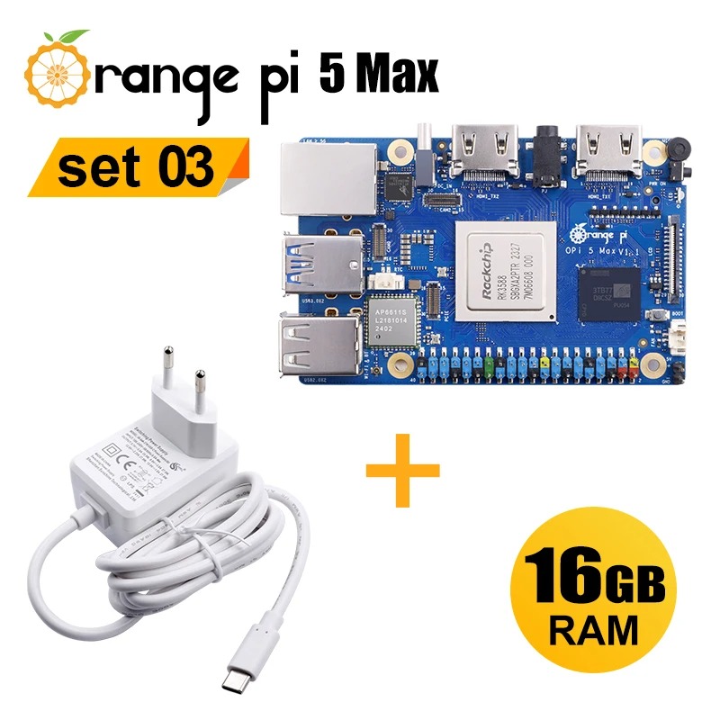 RoRuSOrangePi 5 Max 16GB、5V5A電 - Orange Pi 5 Max Rk3588 のレビューと価格