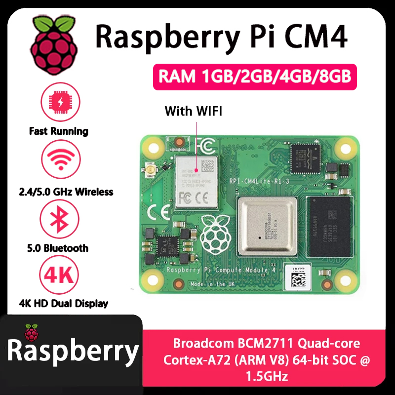 Raspberry Pi CM4 1GB/2GB/4GB/8 - Compute Module 4 32Gb Wifi のレビューと価格